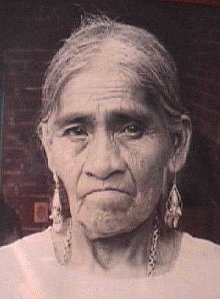 A portrait of the elderly Mazatec curandera María Sabina.